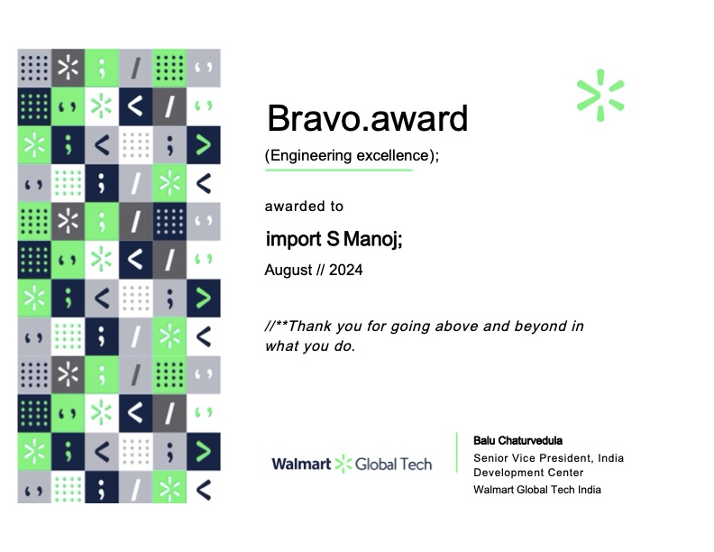 Bravo award August 2024